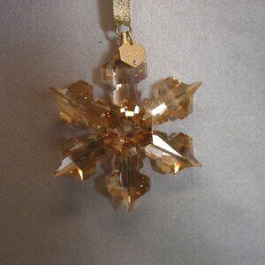 Swarovski Crystal 2022 Annual Edition Festive Gold Snowflake Christmas Ornament